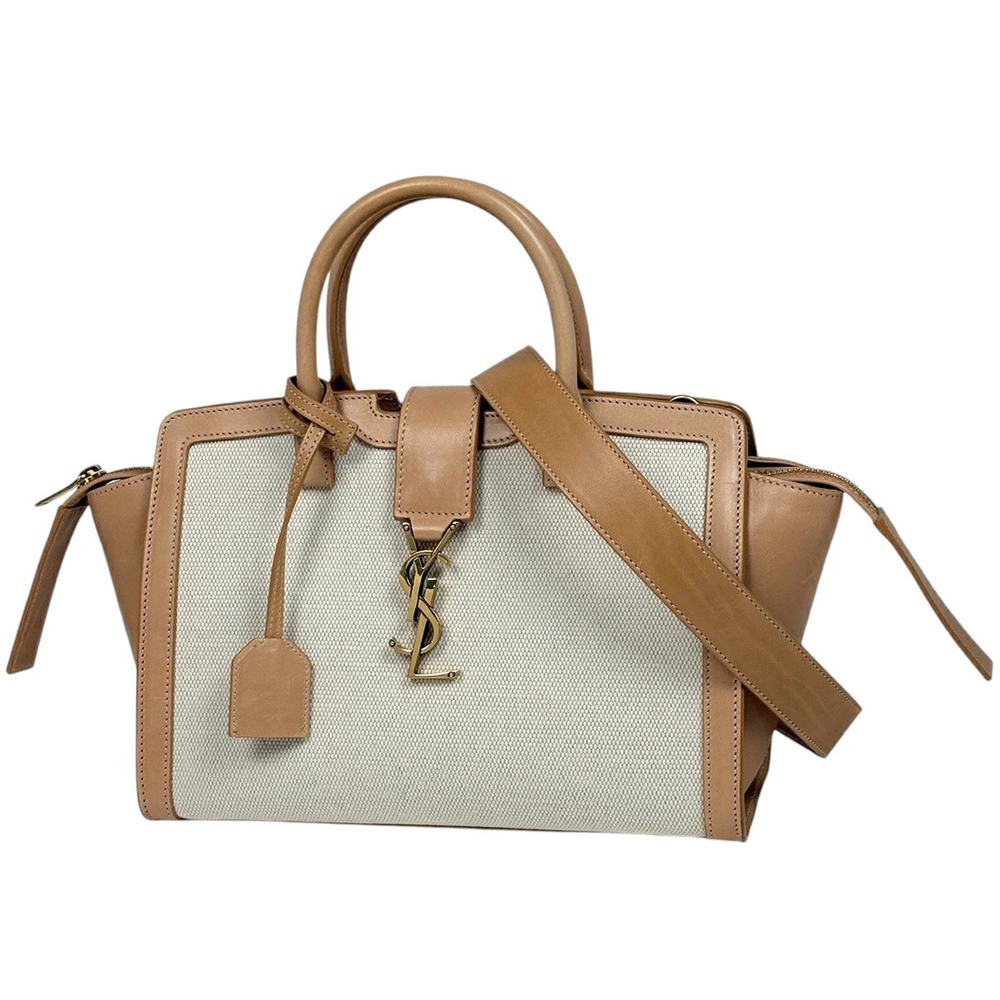 Saint Laurent Paris Downtown Baby Handbag Leather Beige Cream